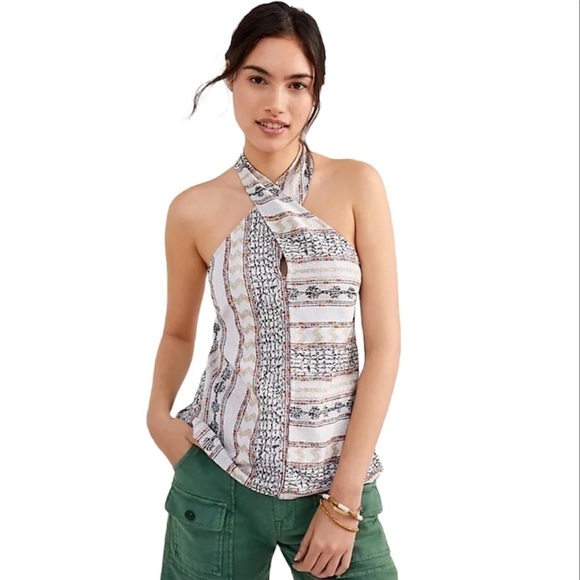 Anthropologie Leanne Jacquard Halter Tank - Picture 3 of 6